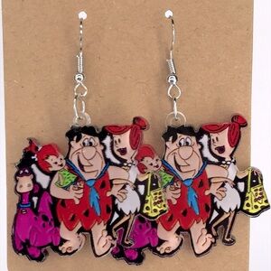 Flintstone Acrylic 2D Fun Drop Earrings